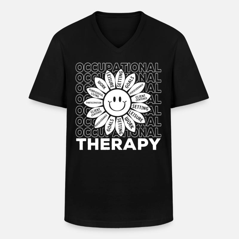 Arbetsterapi - T-shirt med V-ringning herr - svart