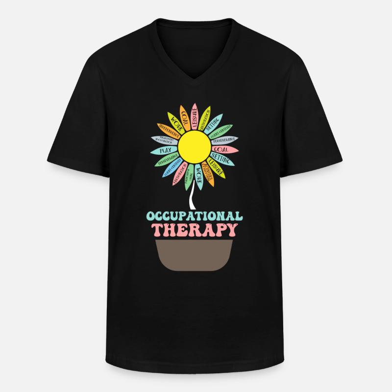 Beschäftigungstherapie - Männer-T-Shirt mit V-Ausschnitt - Schwarz