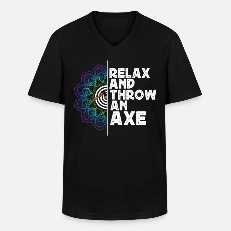 Axe Throw, Throw An Axe - Men's V-Neck T-Shirt - black