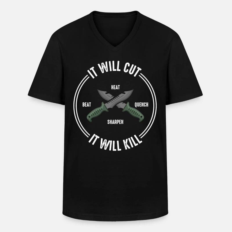 Messermacher - Männer-T-Shirt mit V-Ausschnitt - Schwarz