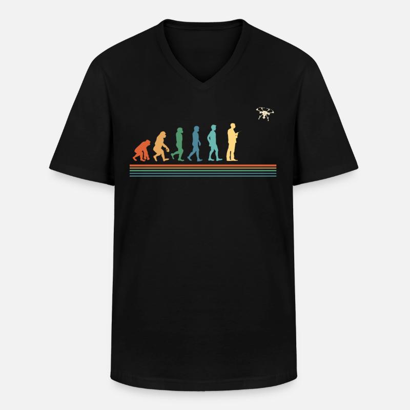 Drone aviation development, drones - Men's V-Neck T-Shirt - black