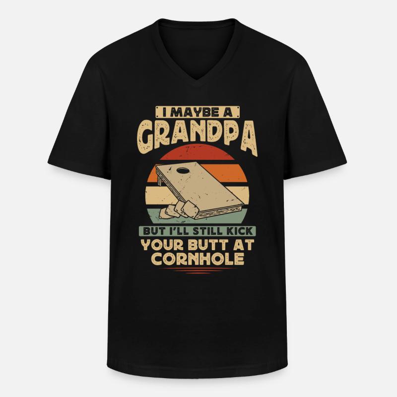 Cornhole, Sitzsack, Sitzsack Werfen - Männer-T-Shirt mit V-Ausschnitt - Schwarz