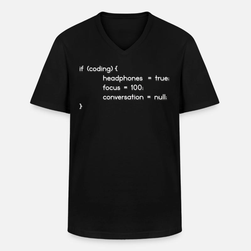 Headphones, encoders, programmers coding - Men's V-Neck T-Shirt - black