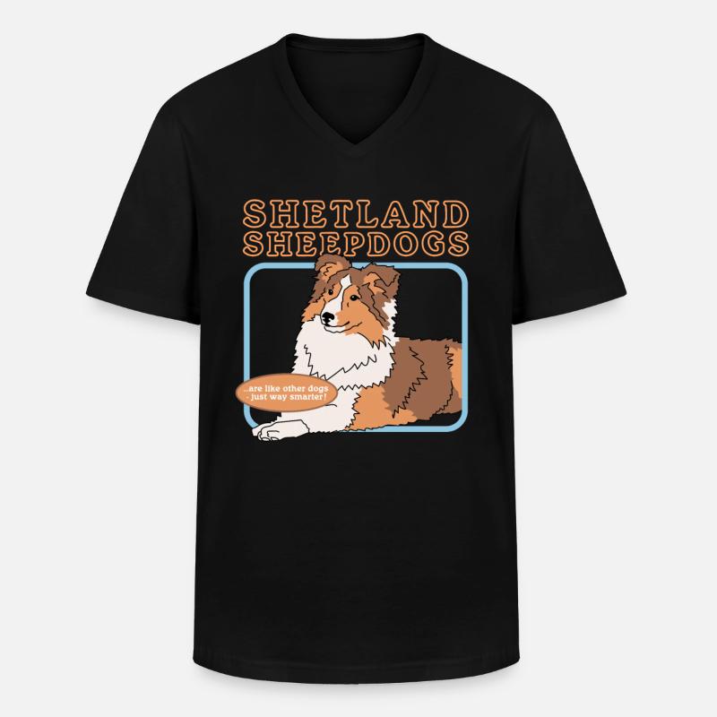 Shetland Sheepdog Hunde | Hundebesitzer Geschenk - Männer-T-Shirt mit V-Ausschnitt - Schwarz