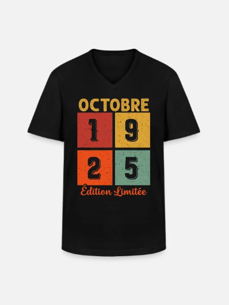 Octobre 1925 Édition limitée - T-shirt col V Homme - noir