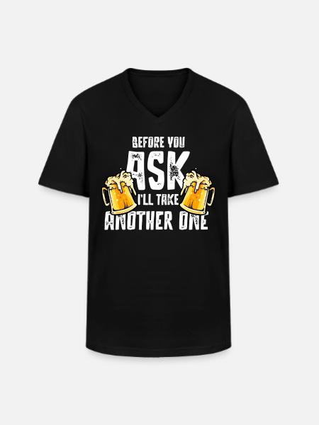 Beer drinking, party beer boozing - Men's V-Neck T-Shirt - black