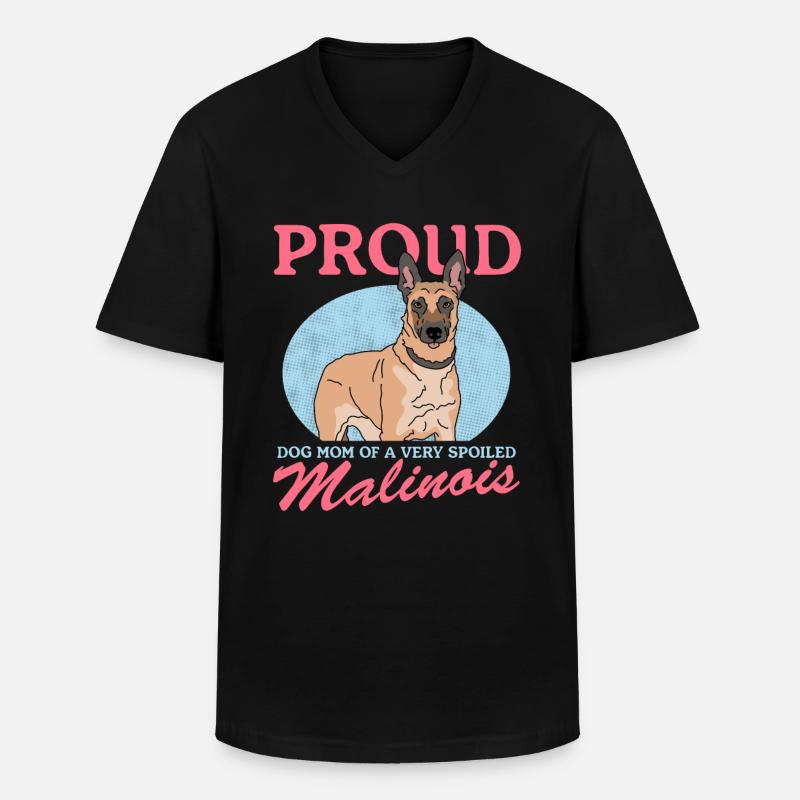 Malinois Mom | Belgischer Schäferhund Geschenk - Männer-T-Shirt mit V-Ausschnitt - Schwarz