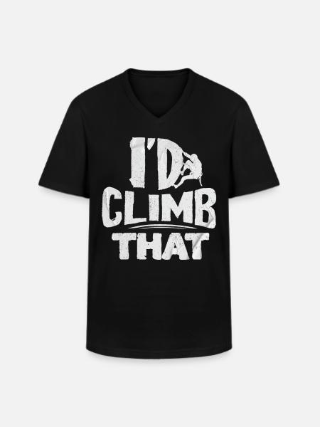 Climbers, Climbing a mountain, Bouldering - Men's V-Neck T-Shirt - black