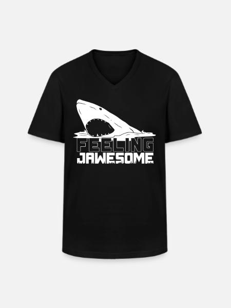 Feel stunning, shark, shark - Men's V-Neck T-Shirt - black