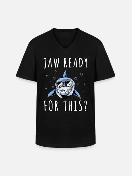 Feel stunning, shark, shark - Men's V-Neck T-Shirt - black