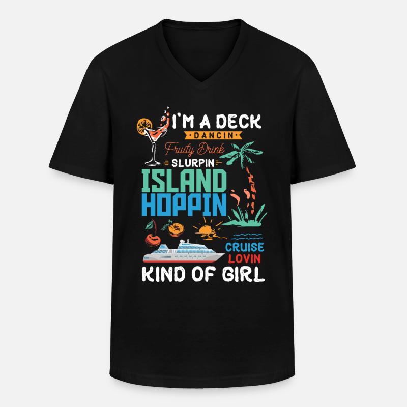 Inselhüpfmädchen, Kreuzfahrtmädchen - Männer-T-Shirt mit V-Ausschnitt - Schwarz