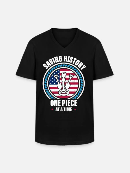 Metal detection, metal detector - Men's V-Neck T-Shirt - black