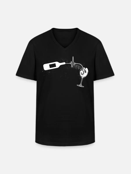 Wine lovers, red wine drinkers - Men's V-Neck T-Shirt - black