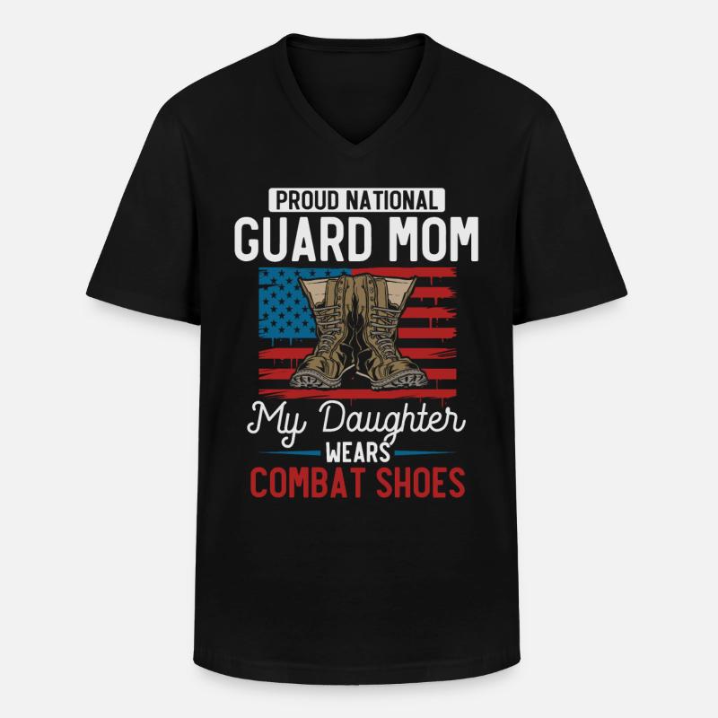 Stolze Nationalgarde Mutter - Männer-T-Shirt mit V-Ausschnitt - Schwarz