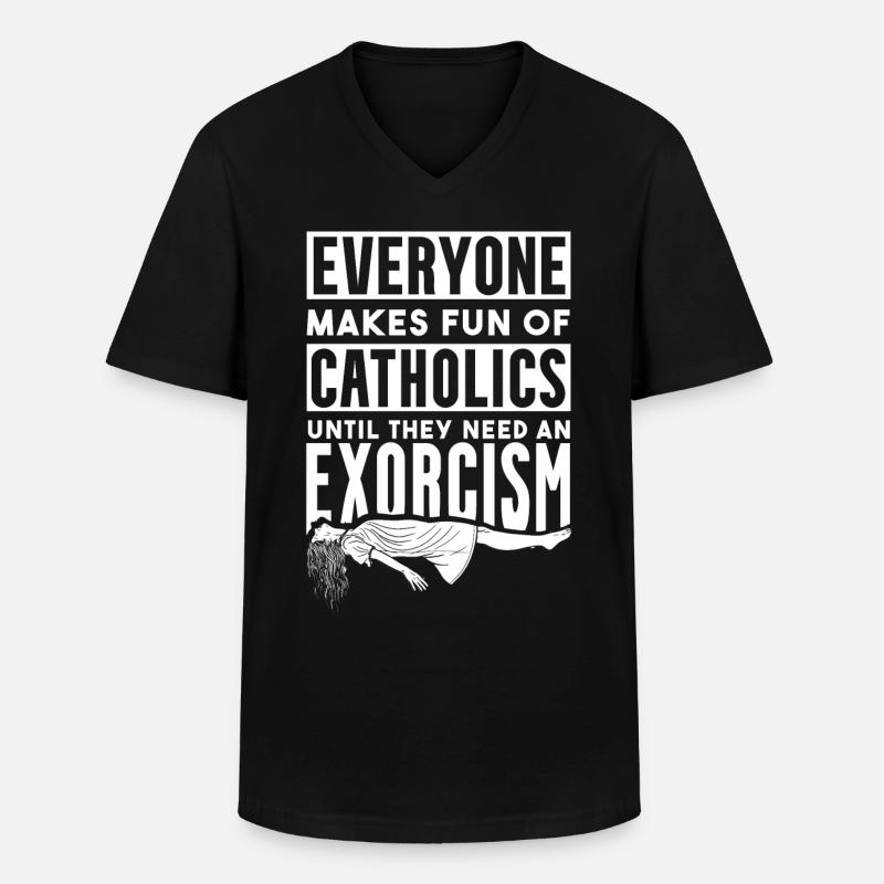 Katholiken, Kirche, Exorzismus - Männer-T-Shirt mit V-Ausschnitt - Schwarz