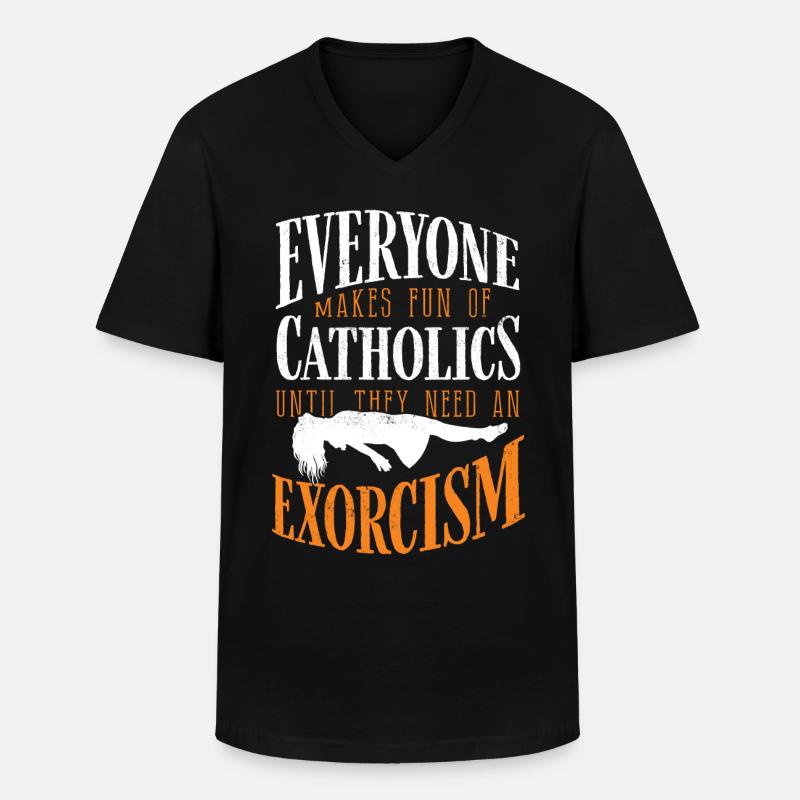 Katholiken, Kirche, Exorzismus - Männer-T-Shirt mit V-Ausschnitt - Schwarz