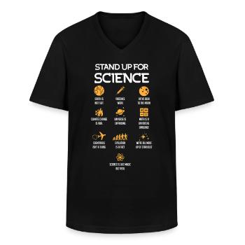 Défendez la science, la science - T-shirt col V Homme - noir - Devant - AI Model Male 178 dark (178cm)