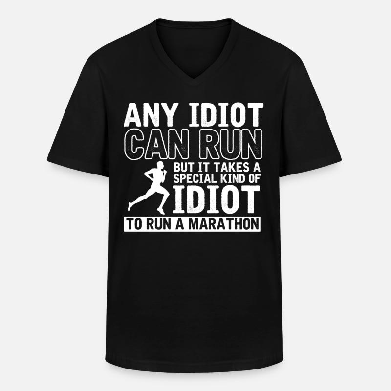 Halbmarathon, Marathon, Läufer - Männer-T-Shirt mit V-Ausschnitt - Schwarz