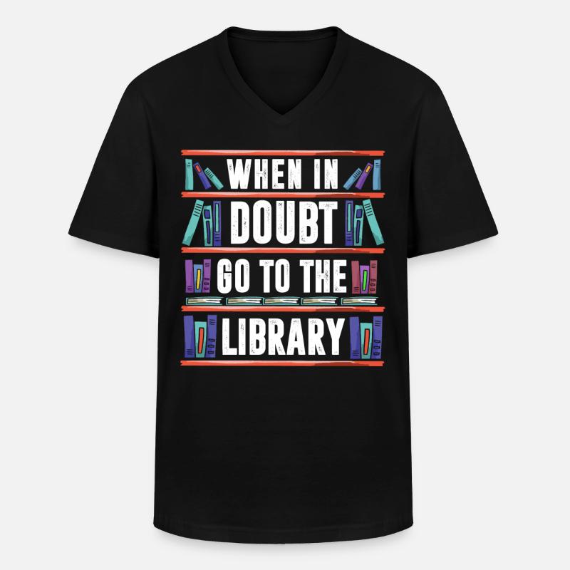 Bibliothek Bibliothekar, - Männer-T-Shirt mit V-Ausschnitt - Schwarz