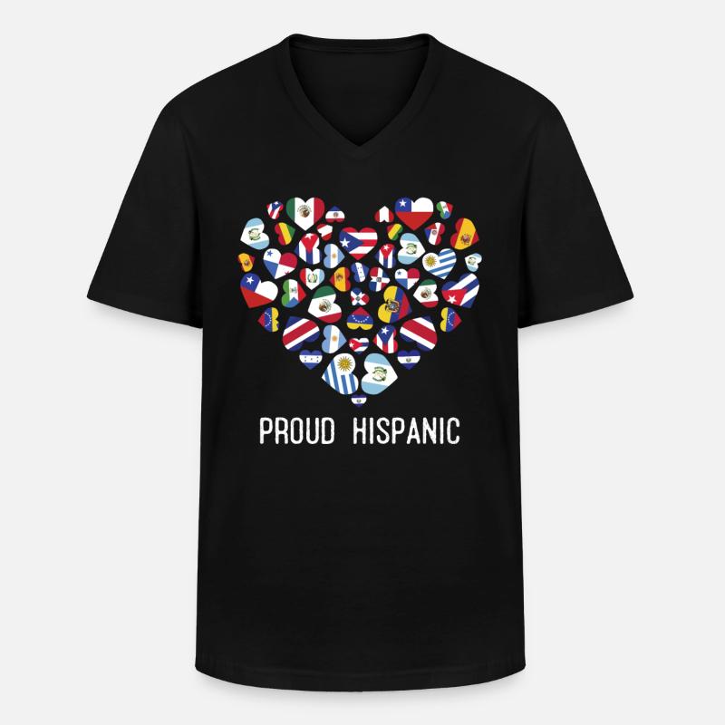 Stolzer Hispanic - Männer-T-Shirt mit V-Ausschnitt - Schwarz
