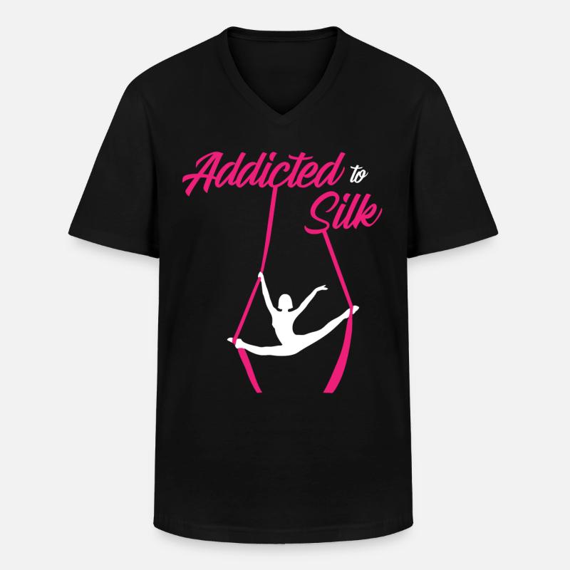 Luftsieger. Luftseide - Männer-T-Shirt mit V-Ausschnitt - Schwarz