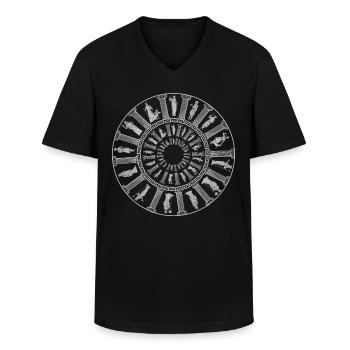 Roue de la mythologie grecque - T-shirt col V Homme - noir - Devant - AI Model Male 178 dark (178cm)