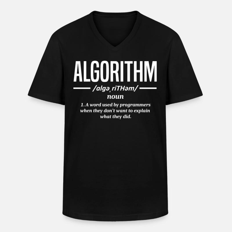 Programmeur d’algorithmes, codage, encodeur - T-shirt col V Homme - noir