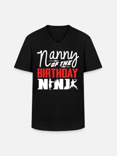 Anniversaire du Ninja, Ninja, - T-shirt col V Homme - noir