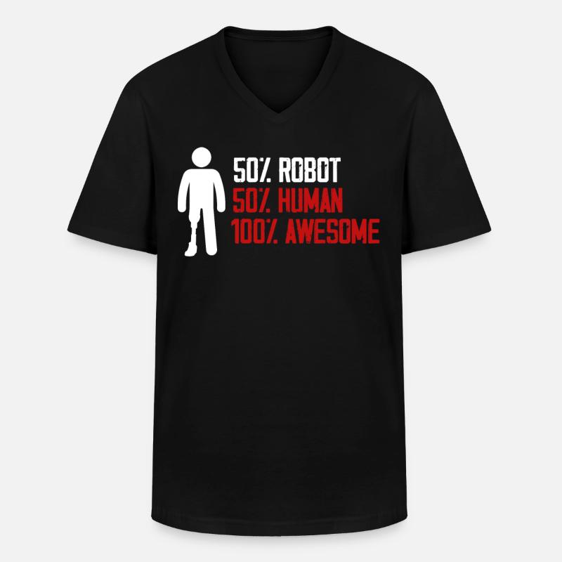Leg prosthesis, prosthesis, amputee, amputation - Men's V-Neck T-Shirt - black
