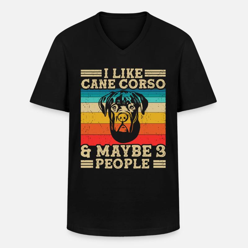 Cane Corso - Männer-T-Shirt mit V-Ausschnitt - Schwarz