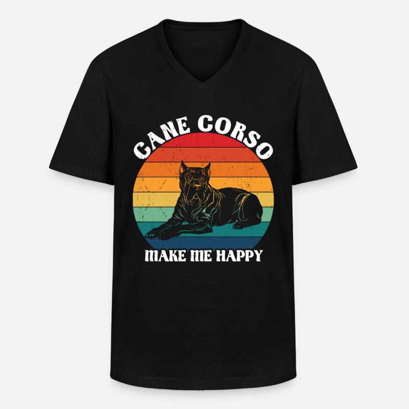 Cane Corso - Männer-T-Shirt mit V-Ausschnitt - Schwarz