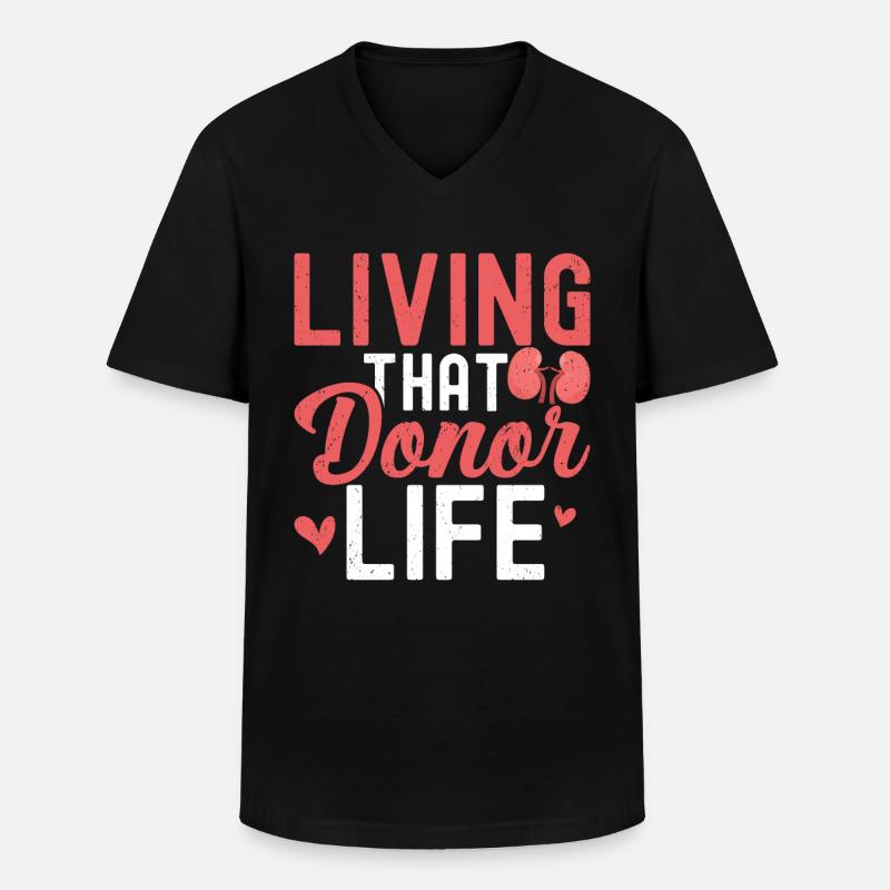 Nierenspender - Männer-T-Shirt mit V-Ausschnitt - Schwarz