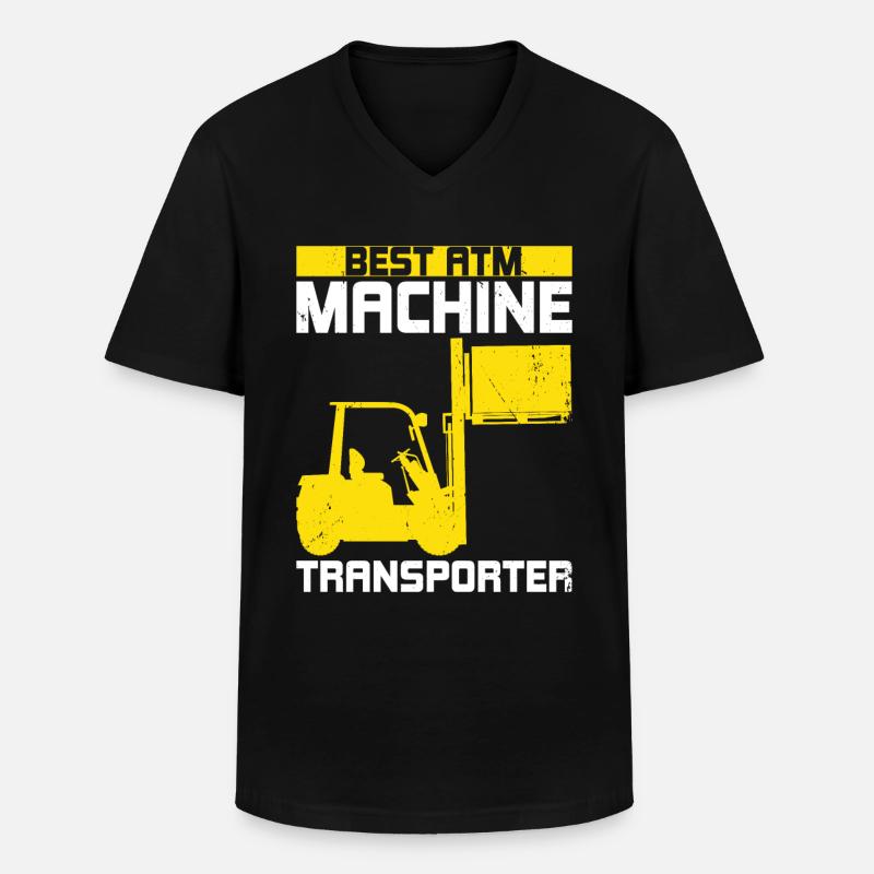 Gabelstaplerfahrer - Männer-T-Shirt mit V-Ausschnitt - Schwarz