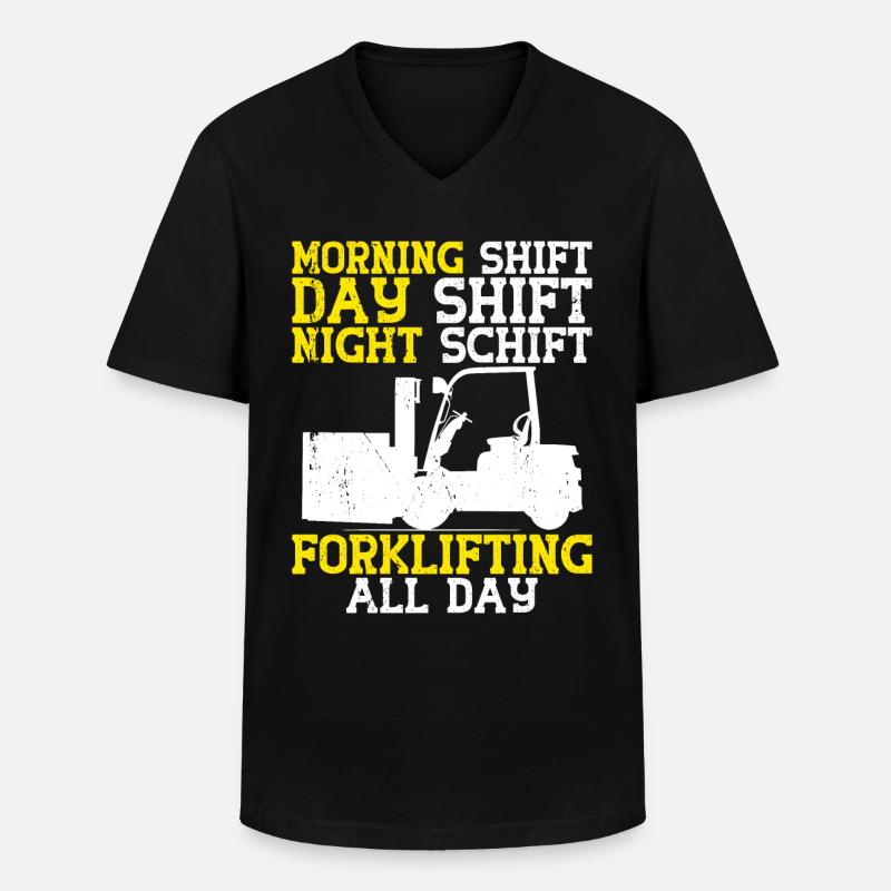 Gabelstaplerfahrer - Männer-T-Shirt mit V-Ausschnitt - Schwarz