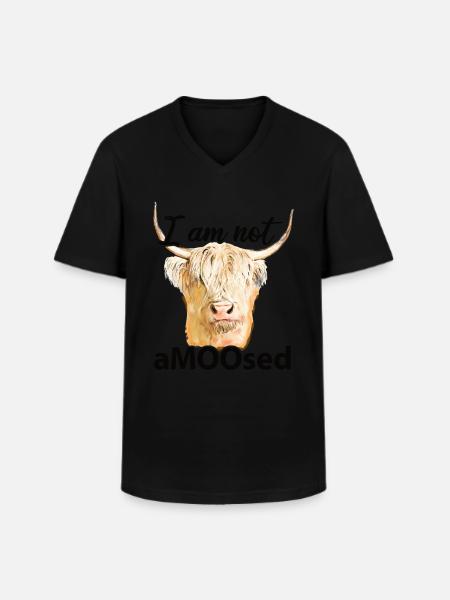 Highland cow - Men's V-Neck T-Shirt - black