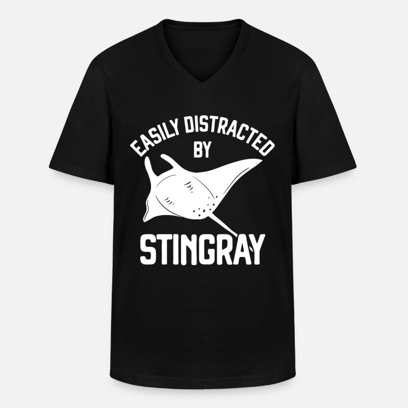 Stachelrochen - Männer-T-Shirt mit V-Ausschnitt - Schwarz