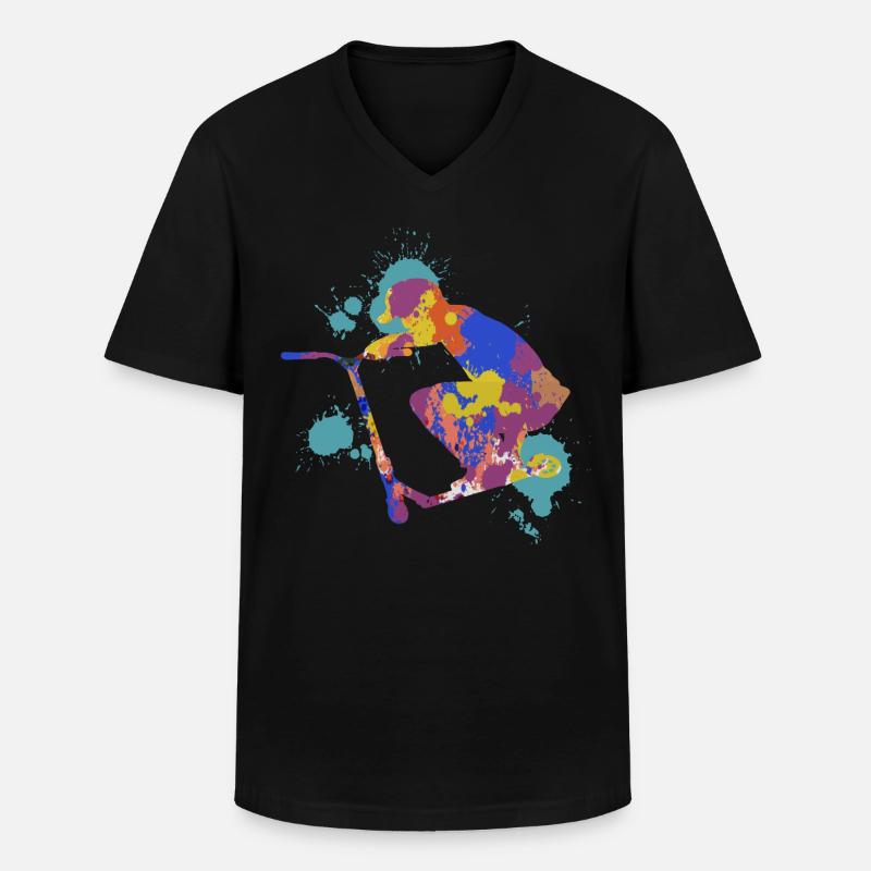 Scooter trick - Männer-T-Shirt mit V-Ausschnitt - Schwarz