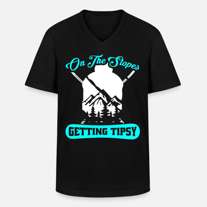Snowboarder, Snowboarden - Männer-T-Shirt mit V-Ausschnitt - Schwarz