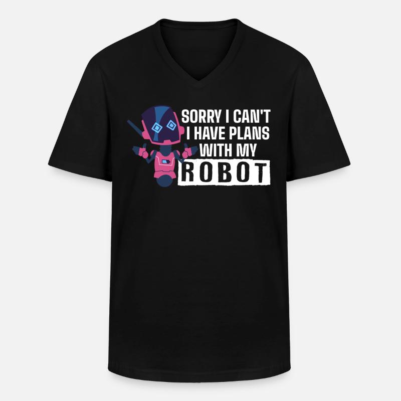 Robotik, Roboterbauer - Männer-T-Shirt mit V-Ausschnitt - Schwarz