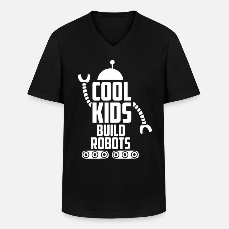 Robotique, constructeurs de robots - T-shirt col V Homme - noir