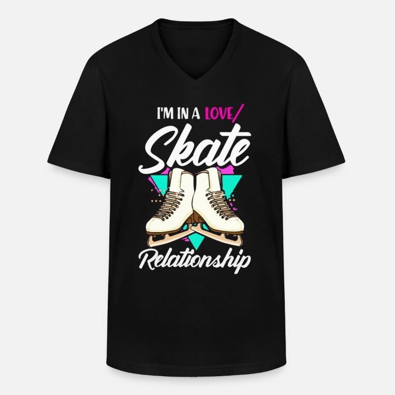Rollschuhlaufen - Männer-T-Shirt mit V-Ausschnitt - Schwarz