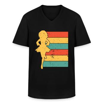 Irish Dance St. Patrick's Dance - Men's V-Neck T-Shirt - black - Front - AI Model Male 178 dark (178cm)