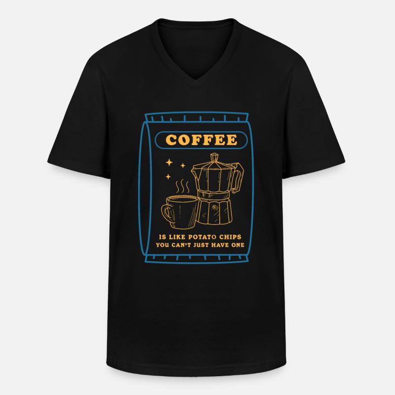 Kaffee Kaffeeliebhaber Kaffeetrinker Geschenk - Männer-T-Shirt mit V-Ausschnitt - Schwarz