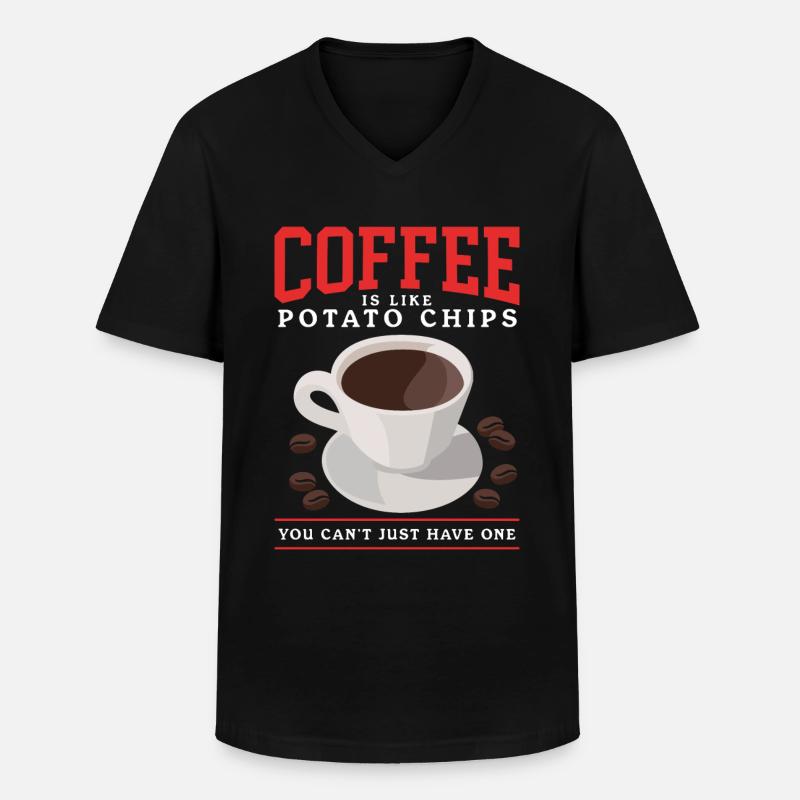 Kaffee Kaffeeliebhaber | Kaffeetrinker Geschenk - Männer-T-Shirt mit V-Ausschnitt - Schwarz