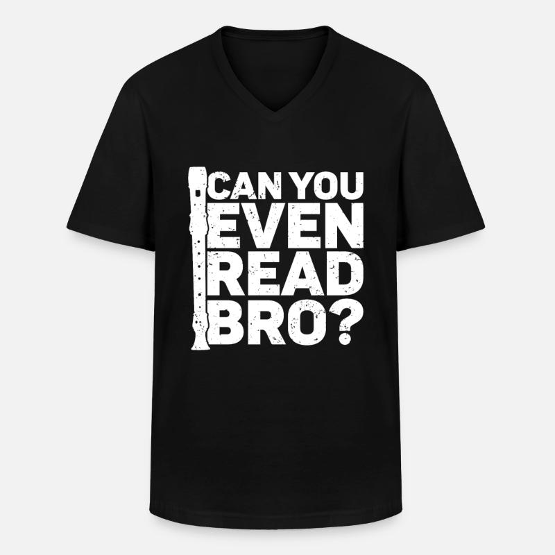Flöte - Männer-T-Shirt mit V-Ausschnitt - Schwarz