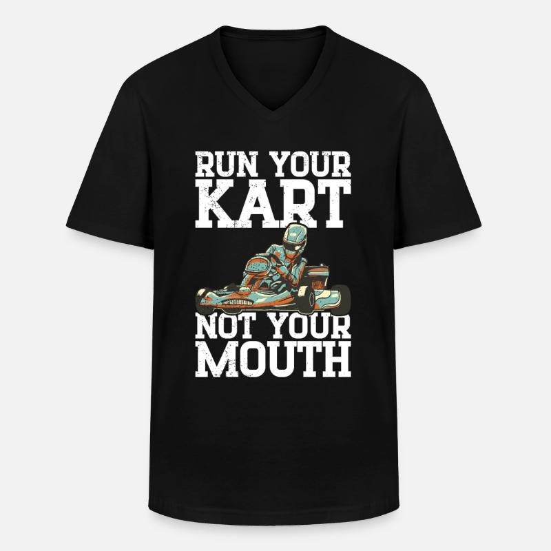 Geh Kart - Männer-T-Shirt mit V-Ausschnitt - Schwarz