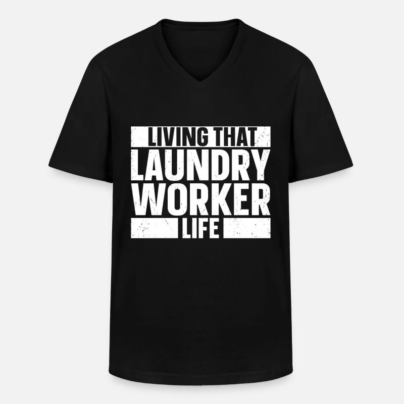 Wascharbeiter - Männer-T-Shirt mit V-Ausschnitt - Schwarz
