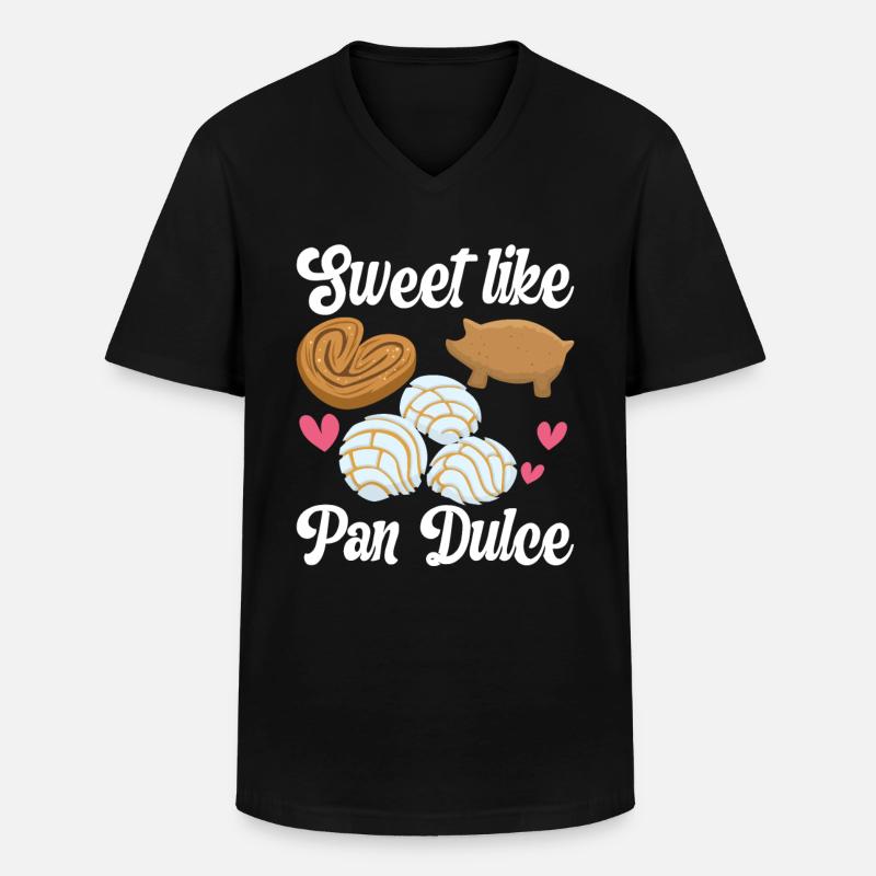Conchas Pan Dulce Latina Spanisch - Männer-T-Shirt mit V-Ausschnitt - Schwarz