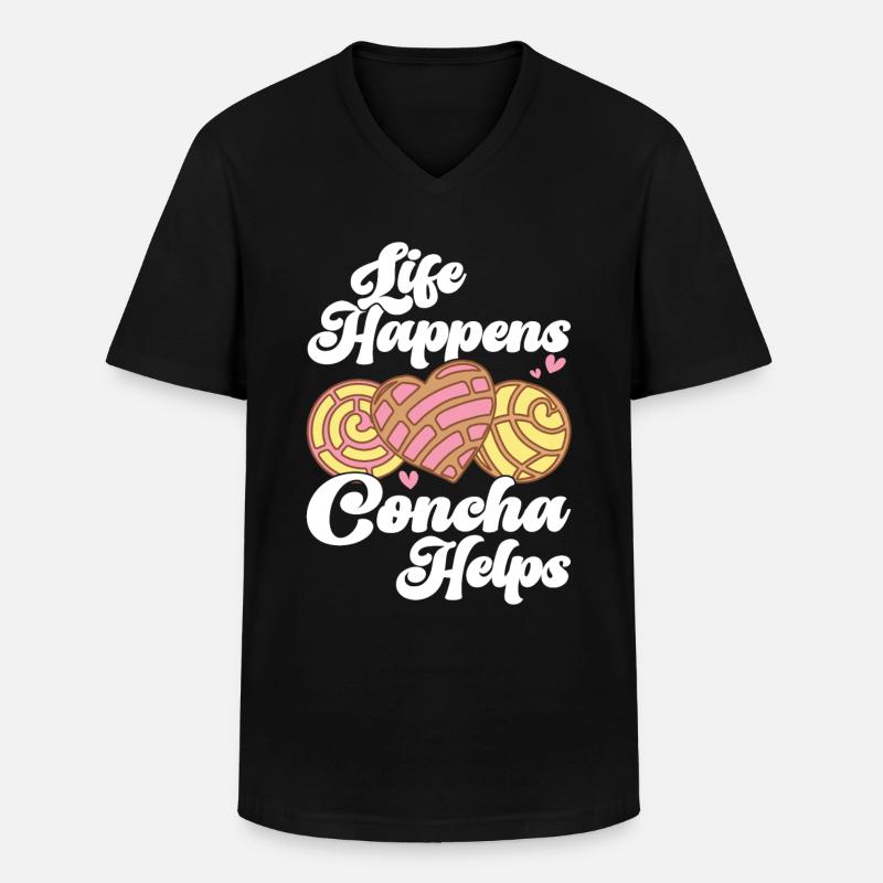 Conchas Pan Dulce Latina Spanisch - Männer-T-Shirt mit V-Ausschnitt - Schwarz