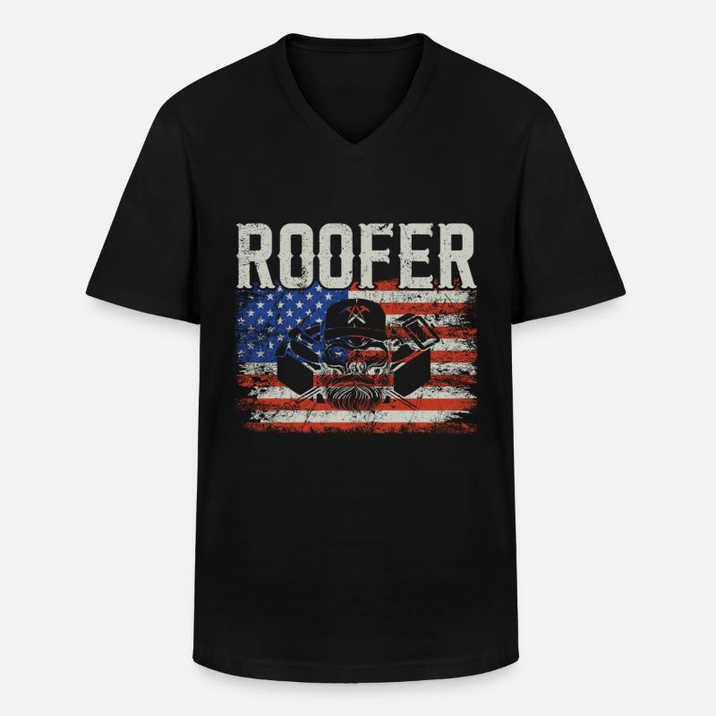 Dachdecker -Dachhäuser Reparaturen - Männer-T-Shirt mit V-Ausschnitt - Schwarz